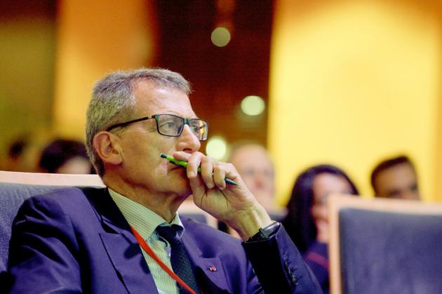 Jean-Cyril Spinetta, l'ancien patron d'Air France, à Paris, le 19 septembre 2017 [ERIC PIERMONT / AFP/Archives]