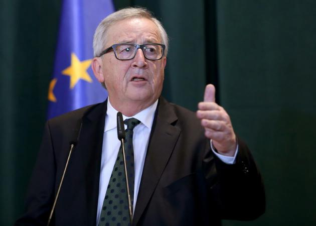 Jean-Claude Juncker,président de la Commission européenne, le 25 février 2018 à Tirana [Gent SHKULLAKU / AFP]