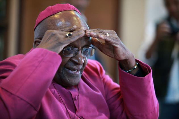 Desmond Tutu à la cathédrale St-Georges à Cape Town, le 23 avril 2014 [Jennifer BRUCE / AFP/Archives]