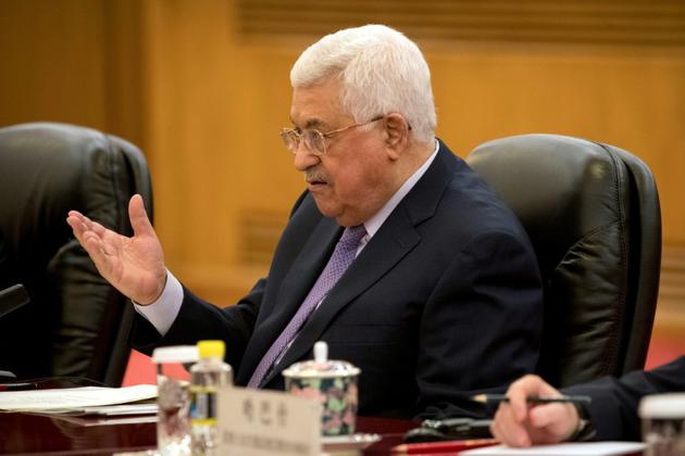 Le président palestinien Mahmoud Abbas le 18 juillet 2017 à Pékin [Mark Schiefelbein / POOL/AFP/Archives]