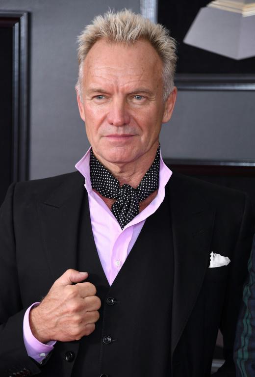 Photo d'archives du chanteur britannique Sting à la 60e cérémonie des Grammy Awards à New York le 28 janvier 2018 [ANGELA WEISS / AFP/Archives]
