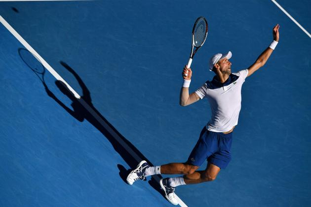 Le Serbe Novak Djokovic vainqueur de l'Américain Donald Young au 1er tour de l'Open d'Australie le 16 janvier 2018 [Greg Wood / AFP]