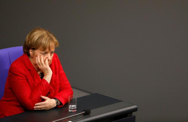 Angela Merkel au Bundestag, la chambre basse du Parlement allemand, le 21 novembre 2017 à Berlin. [Odd ANDERSEN / AFP/Archives]