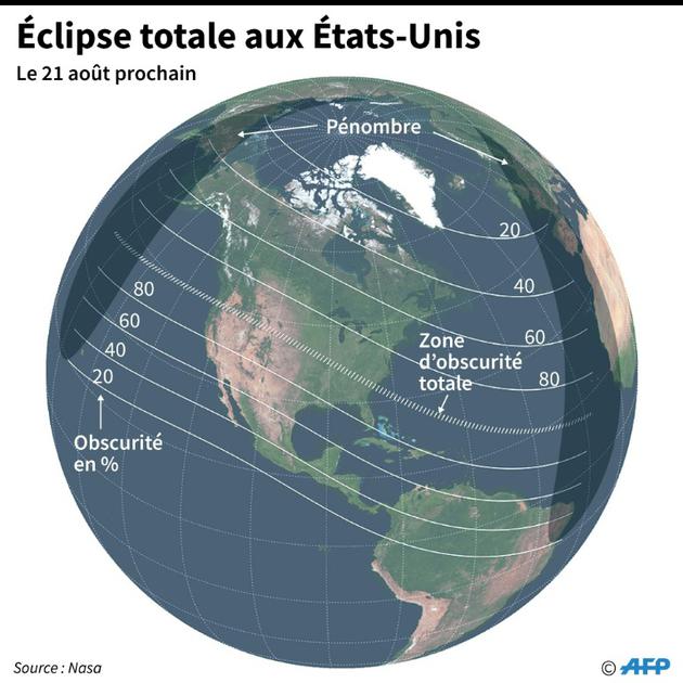 Éclipse totale aux Etats-Unis [Simon MALFATTO / AFP]