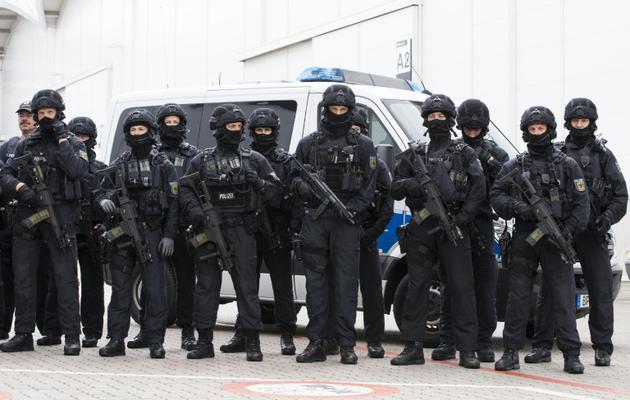 Une unité spéciale de la police fédérale allemande le 29 juin 2017, sera présente pour assurer la sécurité lors du G20 à Hambourg [Christian Charisius / POOL/AFP/Archives]