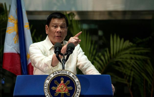 Le président philippin Rodrigo Duterte à Manille, le 23 mars 2017 [NOEL CELIS / AFP]