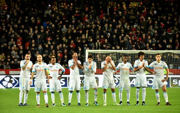 Les joueurs de Marseille après le match face à Rennes le 13 décembre 2017 [JEAN-FRANCOIS MONIER / AFP/Archives]