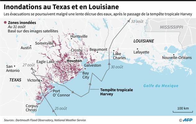 Inondations au Texas et en Louisiane [Gal ROMA / AFP]