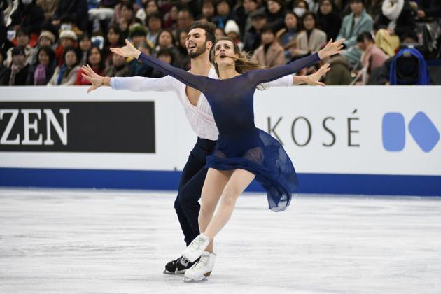 Gabriella Papadakis et Guillaume Cizeron ont dominé la danse libre en finale des épreuves du GP de patinage artistique, le 9 décembre 2017 à Nagoya [Toshifumi KITAMURA / AFP]