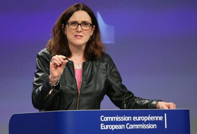 La commissaire européenne au Commerce Cecilia Malmström, le 7 mars 2018 à Bruxelles  [Aris Oikonomou / AFP]