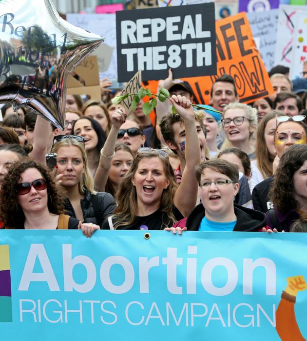 Des femmes manifestent pour la libéralisation de l'avortement, le 30 septembre 2017 à Dublin, en Irlande [Paul FAITH / AFP/Archives]