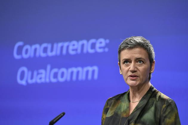 La commissaire à la Concurrence de la Commission européenne Margrethe Vestager à Bruxelles, le 24 janvier 2018 [JOHN THYS / AFP/Archives]