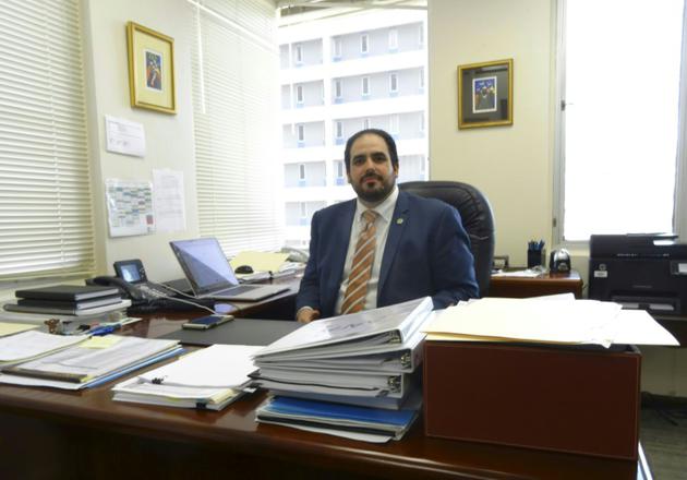 Christian Sobrino, principal conseiller économique du gouvernement à San Juan, à Porto Rico, le 25 mai 2017 [ELODIE CUZIN / AFP/Archives]