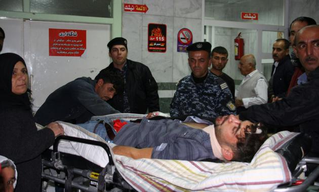 Une victime du tremblement de terre à l'hôpital de Sulaimaniyah, Irak, le 12 novembre 2017 [SHWAN MOHAMMED / AFP]