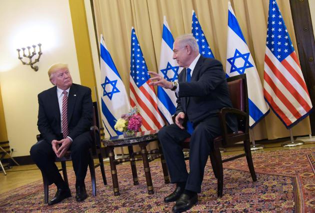 Le président américain Donald Trump et le président israélien Benjamin Netanyahu à Jérusalem, le 22 mai 2017 [MANDEL NGAN / AFP]