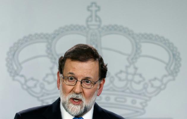 Le Premier ministre espagnol Mariano Rajoy, le 22 décembre 2017 à Madrid [OSCAR DEL POZO / AFP/Archives]