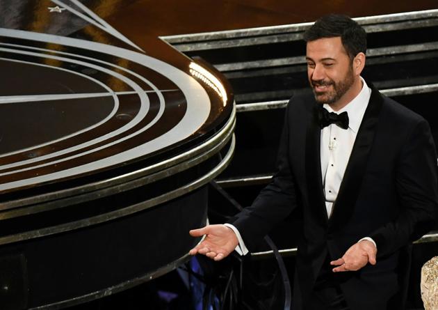Le présentateur Jimmy Kimmel lors de la 89e cérémonie des Oscars le 26 février 2017 à Hollywood, Californie [Mark RALSTON / AFP/Archives]